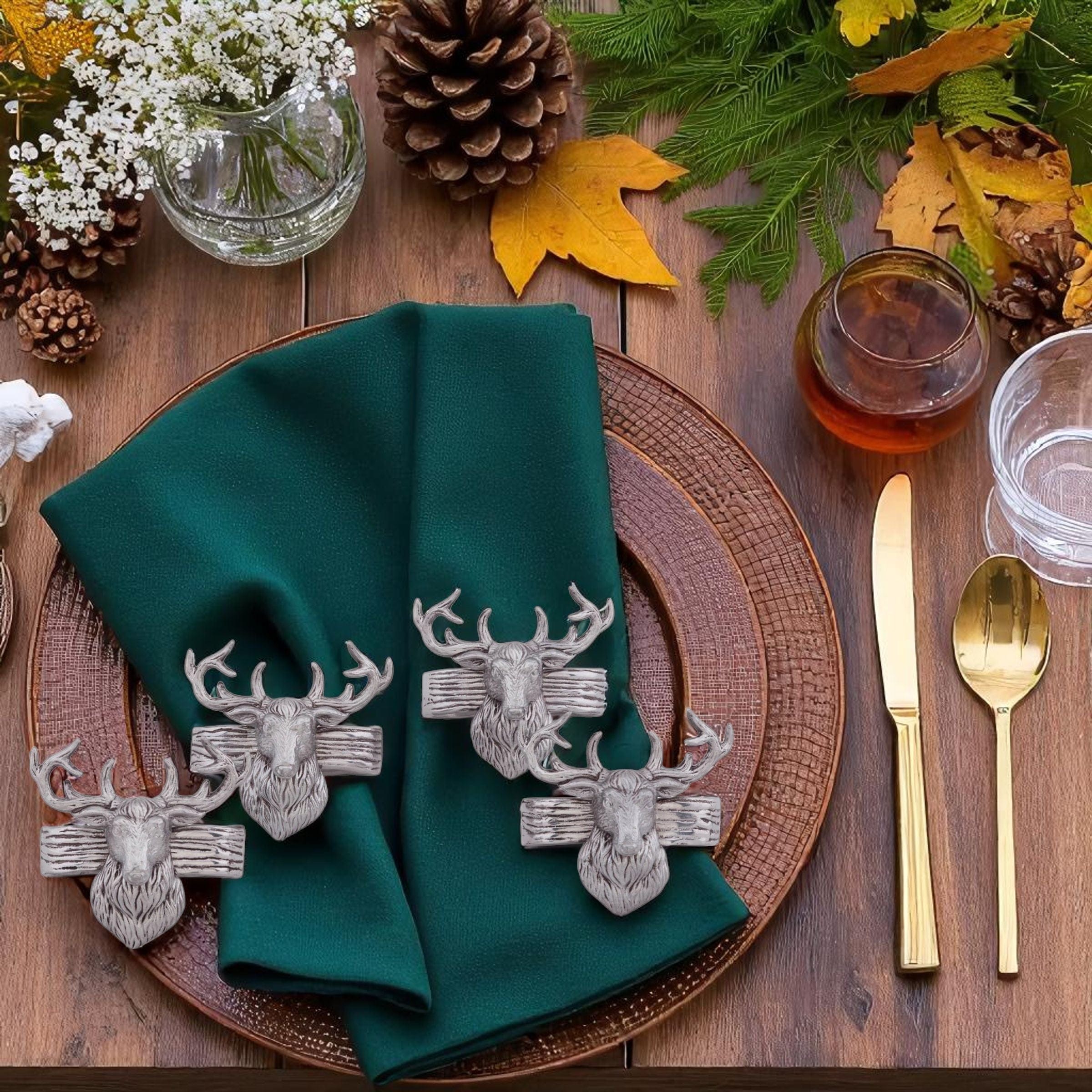 Elk Head Napkin Rings - Set of 4