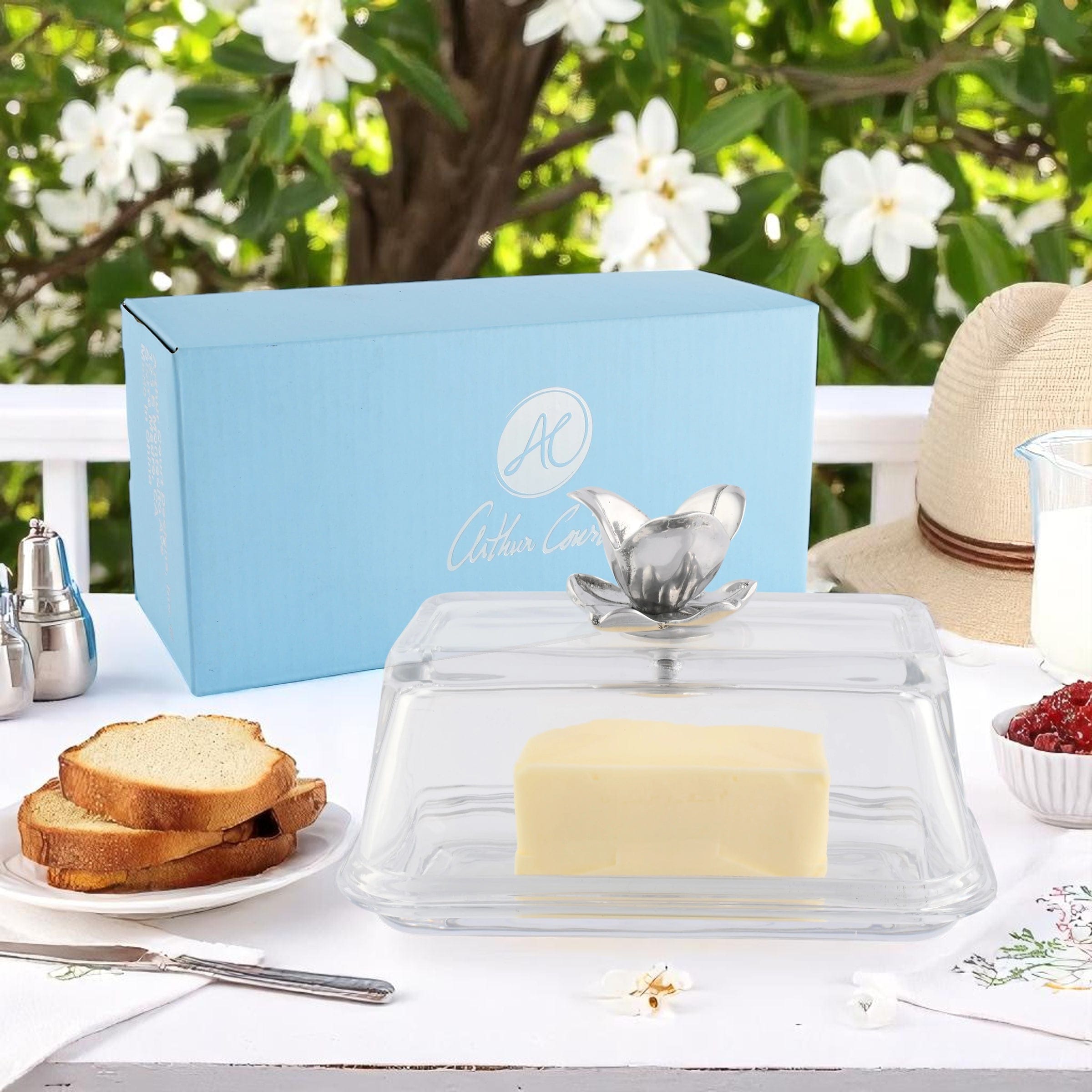 Glass Butter Dish - Magnolia