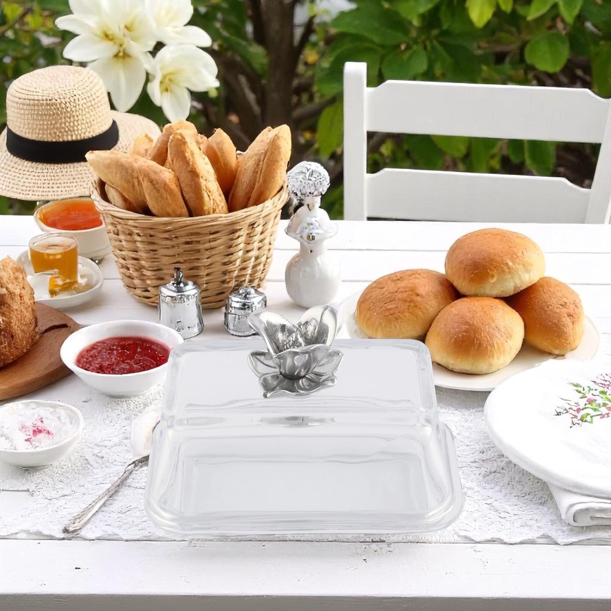 Glass Butter Dish - Magnolia
