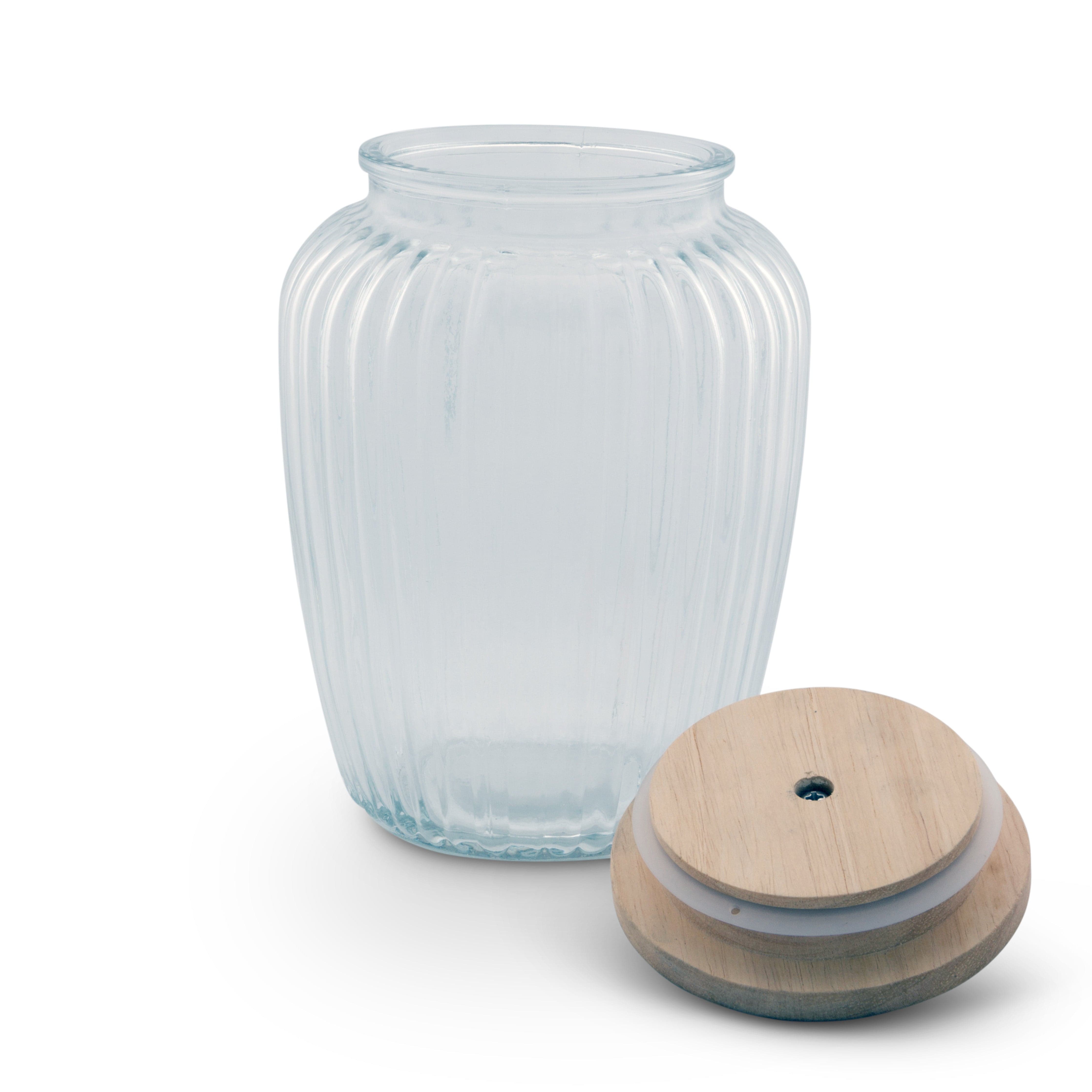 Olive Knob Glass Canisters