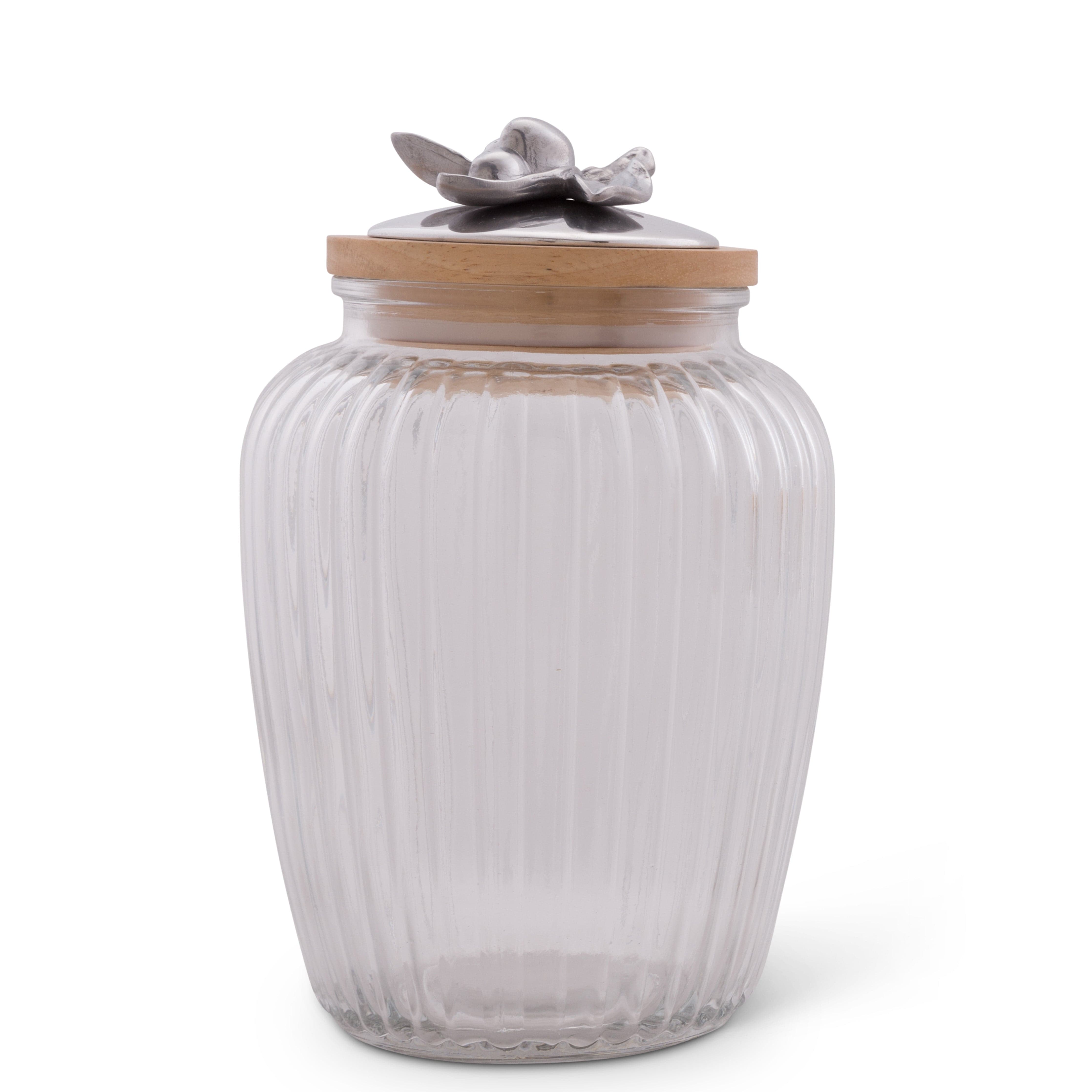 Olive Knob Glass Canisters
