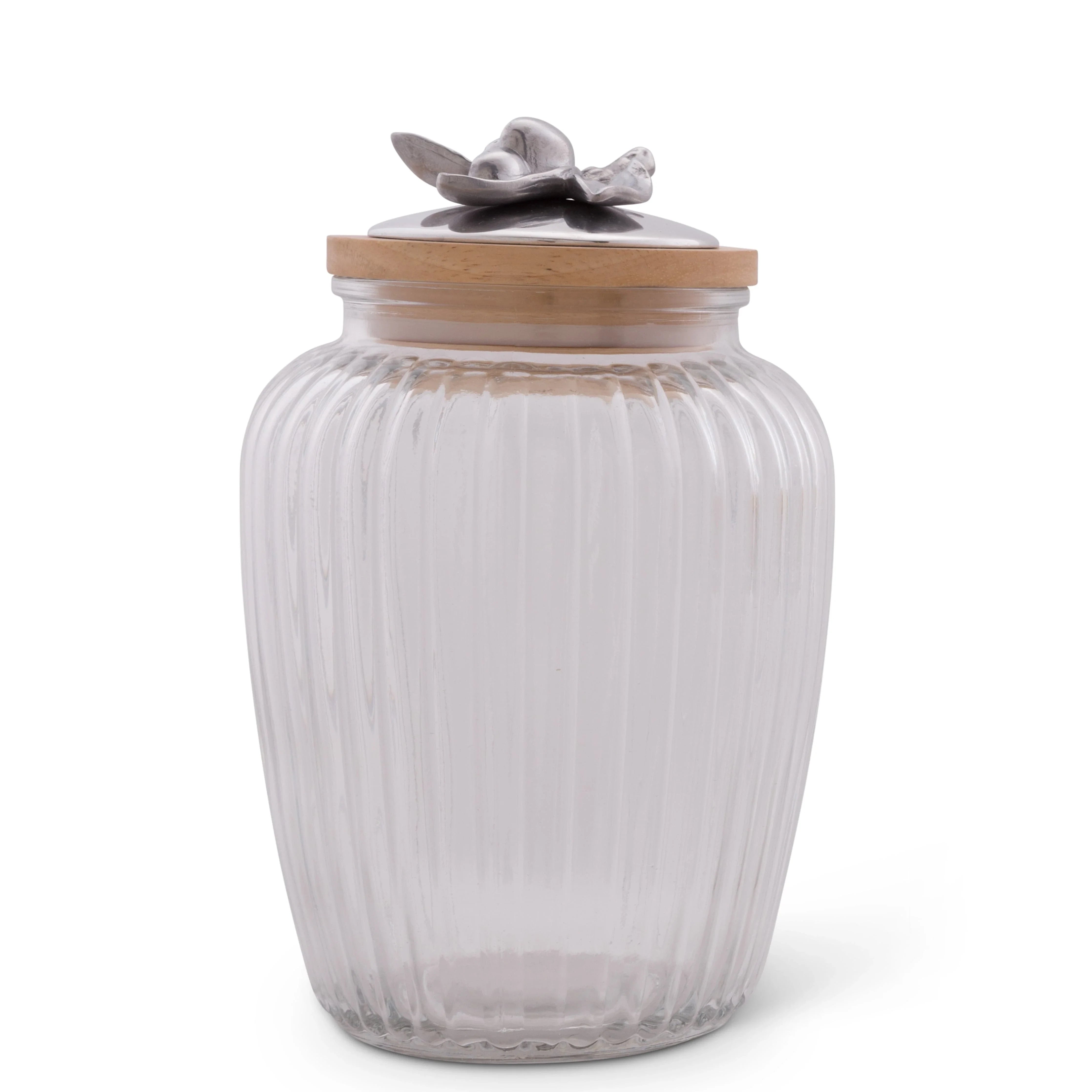 Olive Knob Glass Canisters