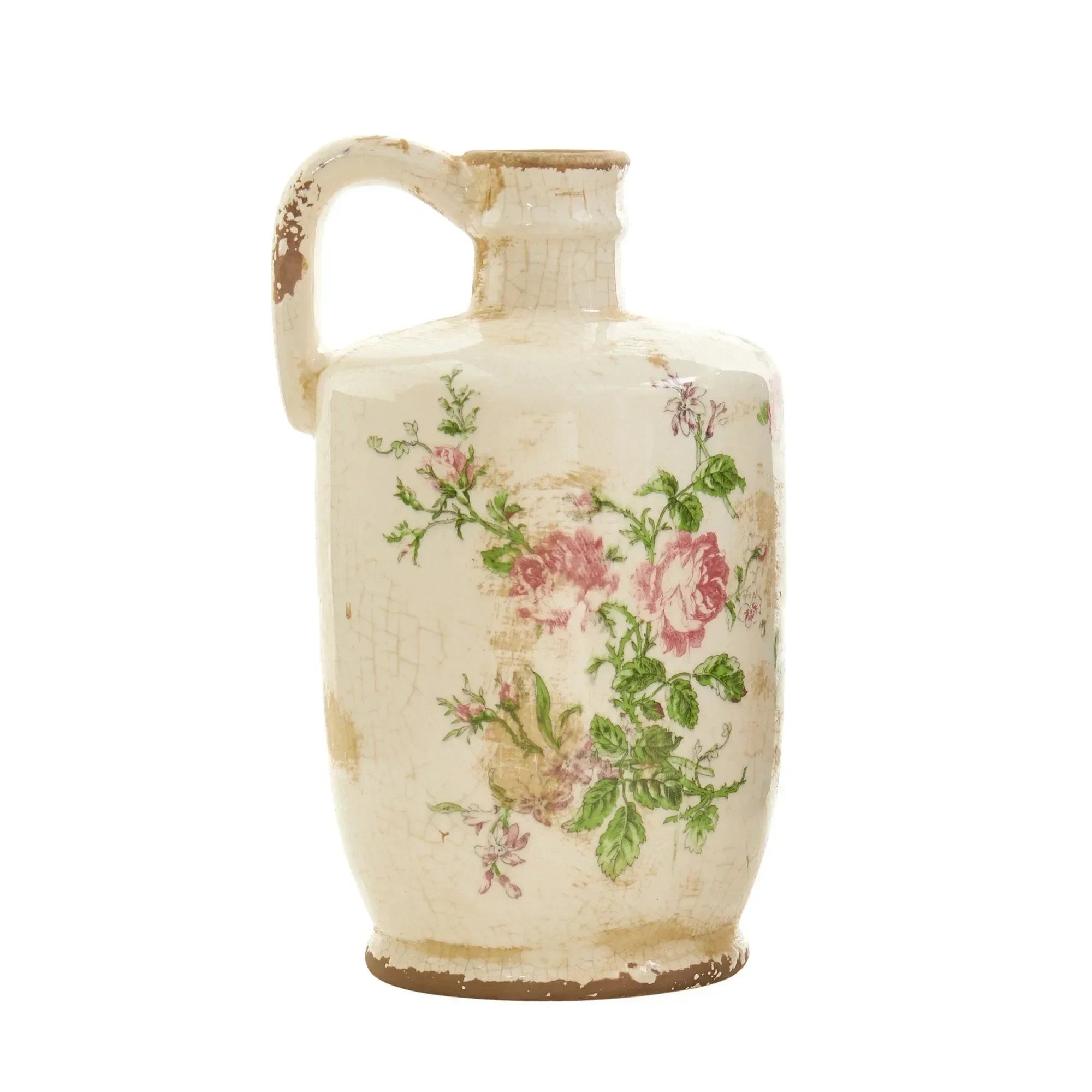 10” Tuscan Ceramic Floral Print Pitcher - The Mayfair Hall