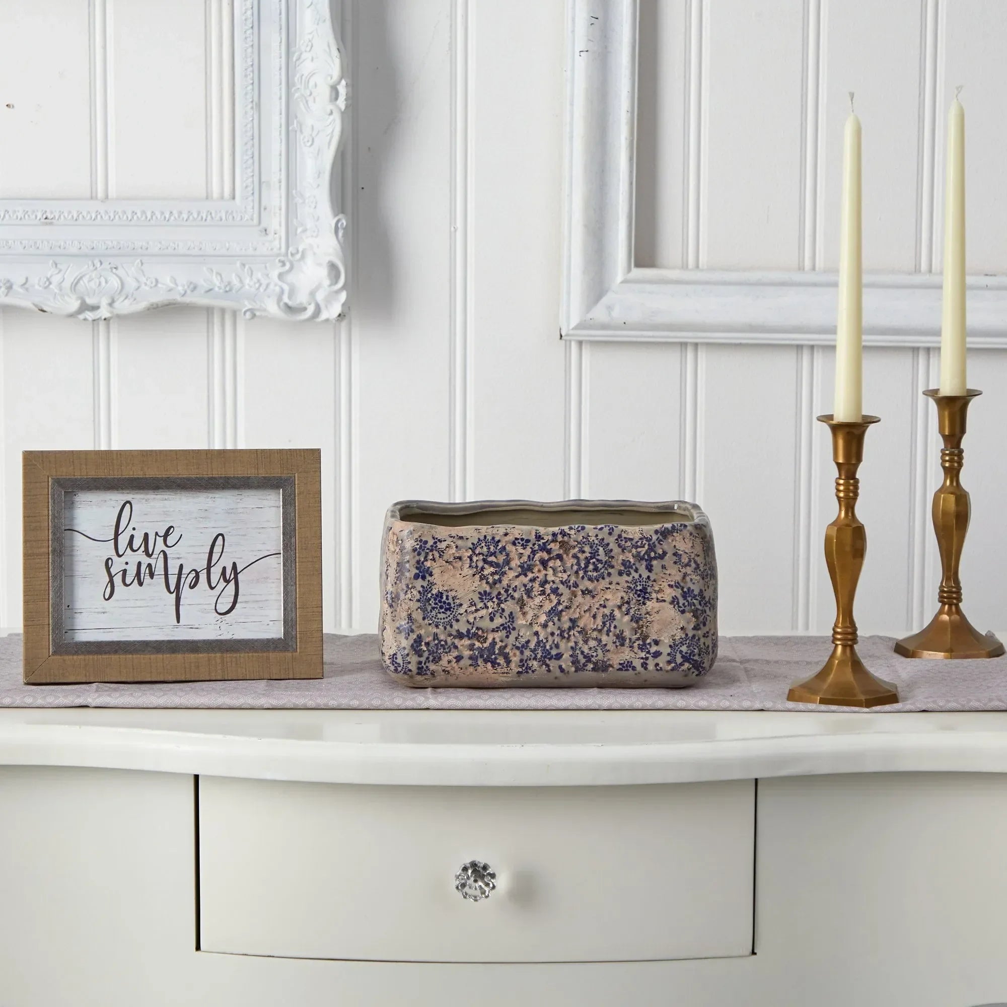 10” Tuscan Ceramic Rectangle Planter - The Mayfair Hall