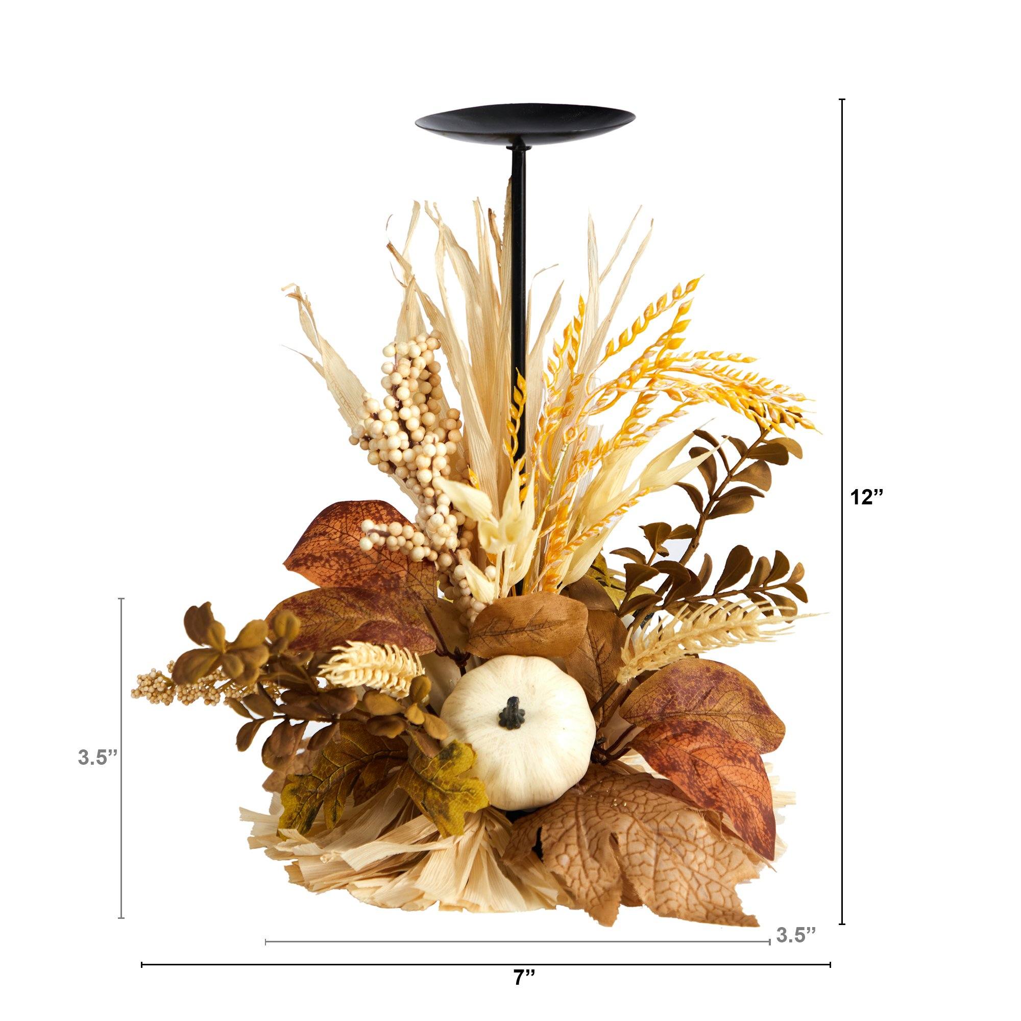 Autumn Harvest and Pumpkin Fall Candle Holder