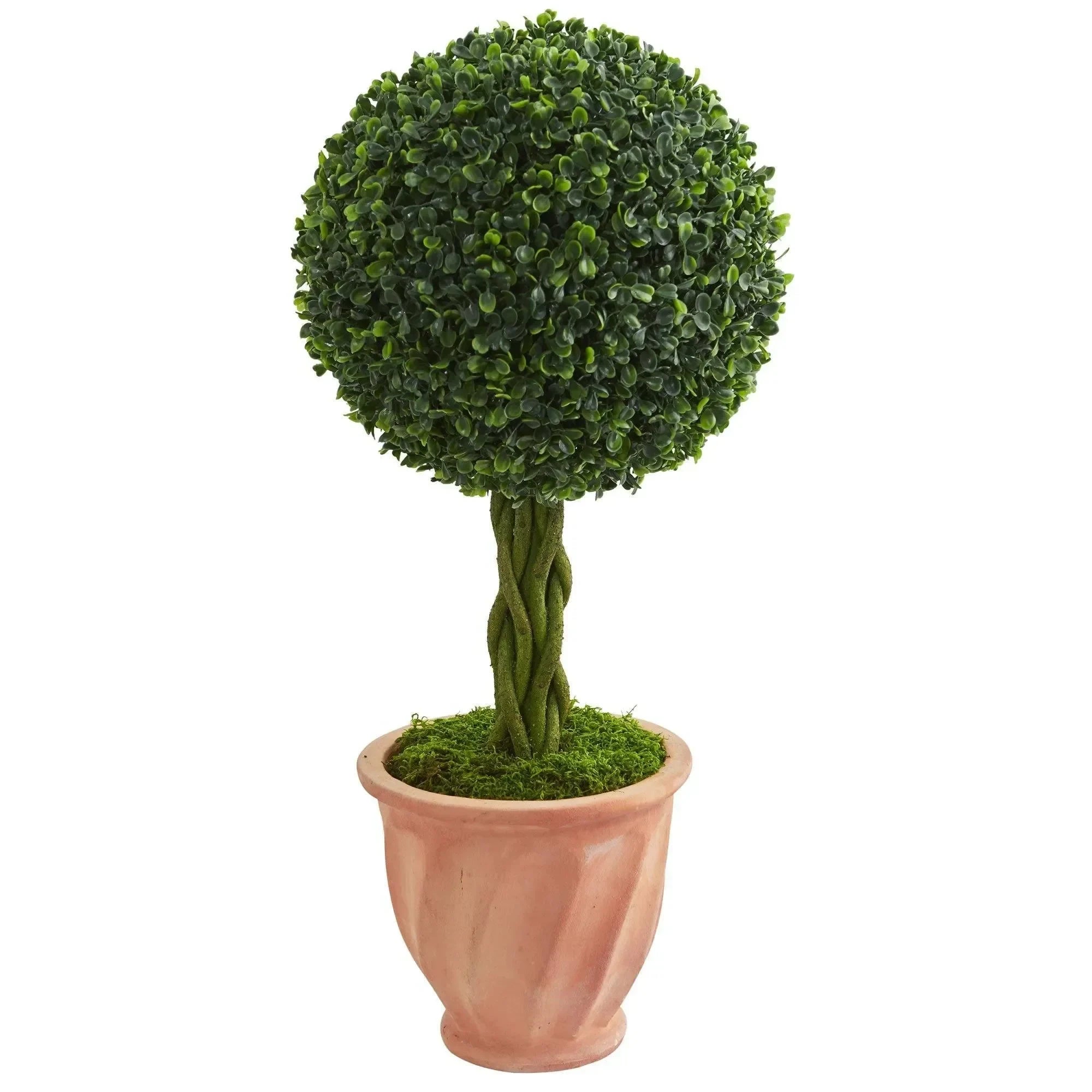 2’ Boxwood Ball Topiary Artificial Tree in Terracotta Planter (Indoor/Outdoor) - The Mayfair Hall