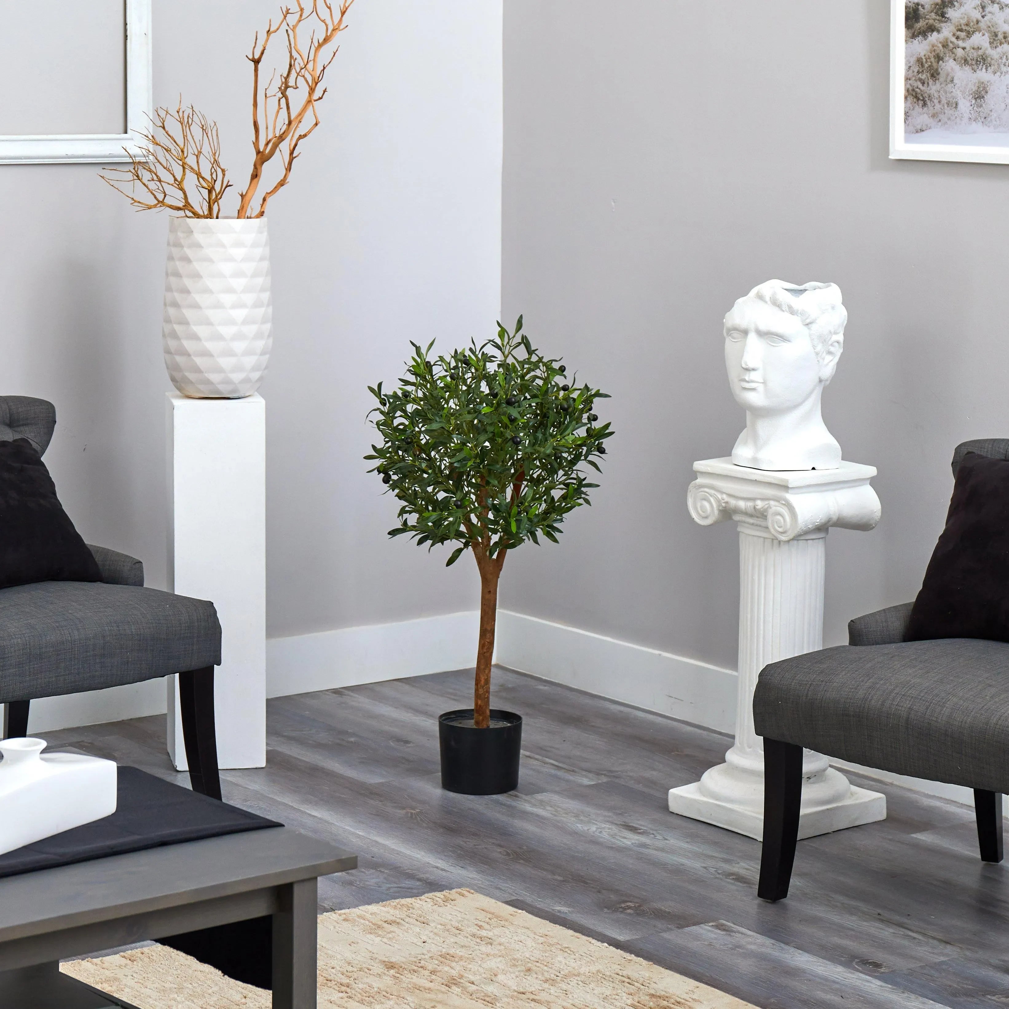 3.5’ Olive Artificial Tree in Nursery Planter - The Mayfair Hall