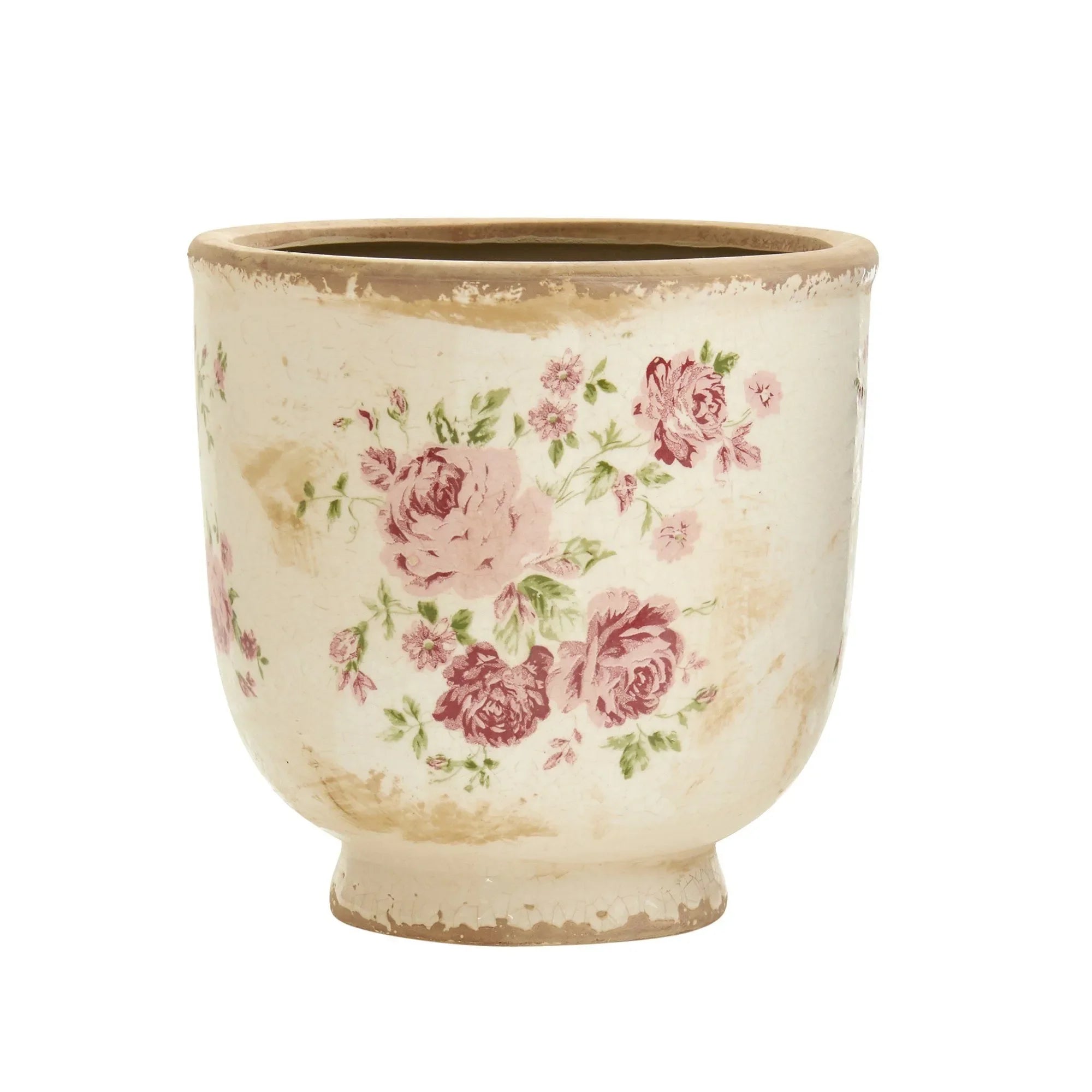 7.5” Tuscan Ceramic Floral Print Planter - The Mayfair Hall