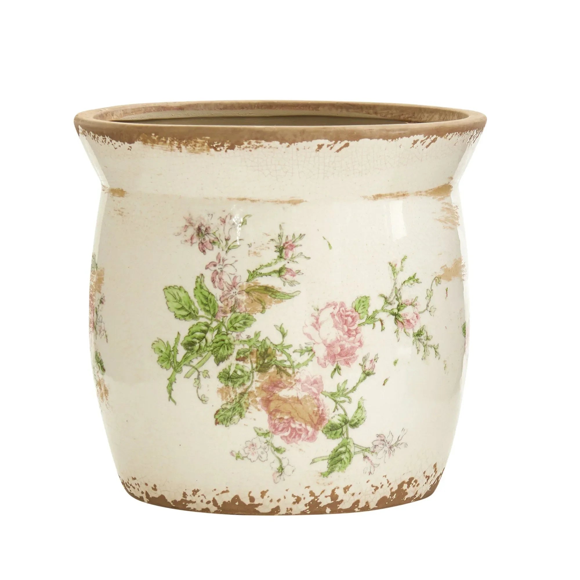8” Tuscan Ceramic Floral Print Planter - The Mayfair Hall