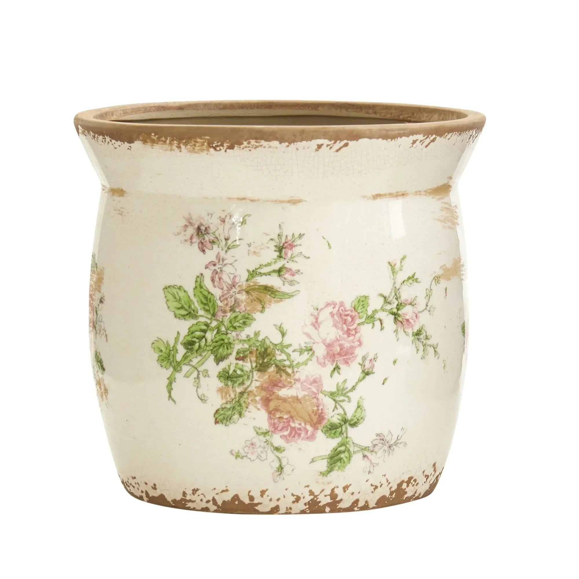 8” Tuscan Ceramic Floral Print Planter - The Mayfair Hall