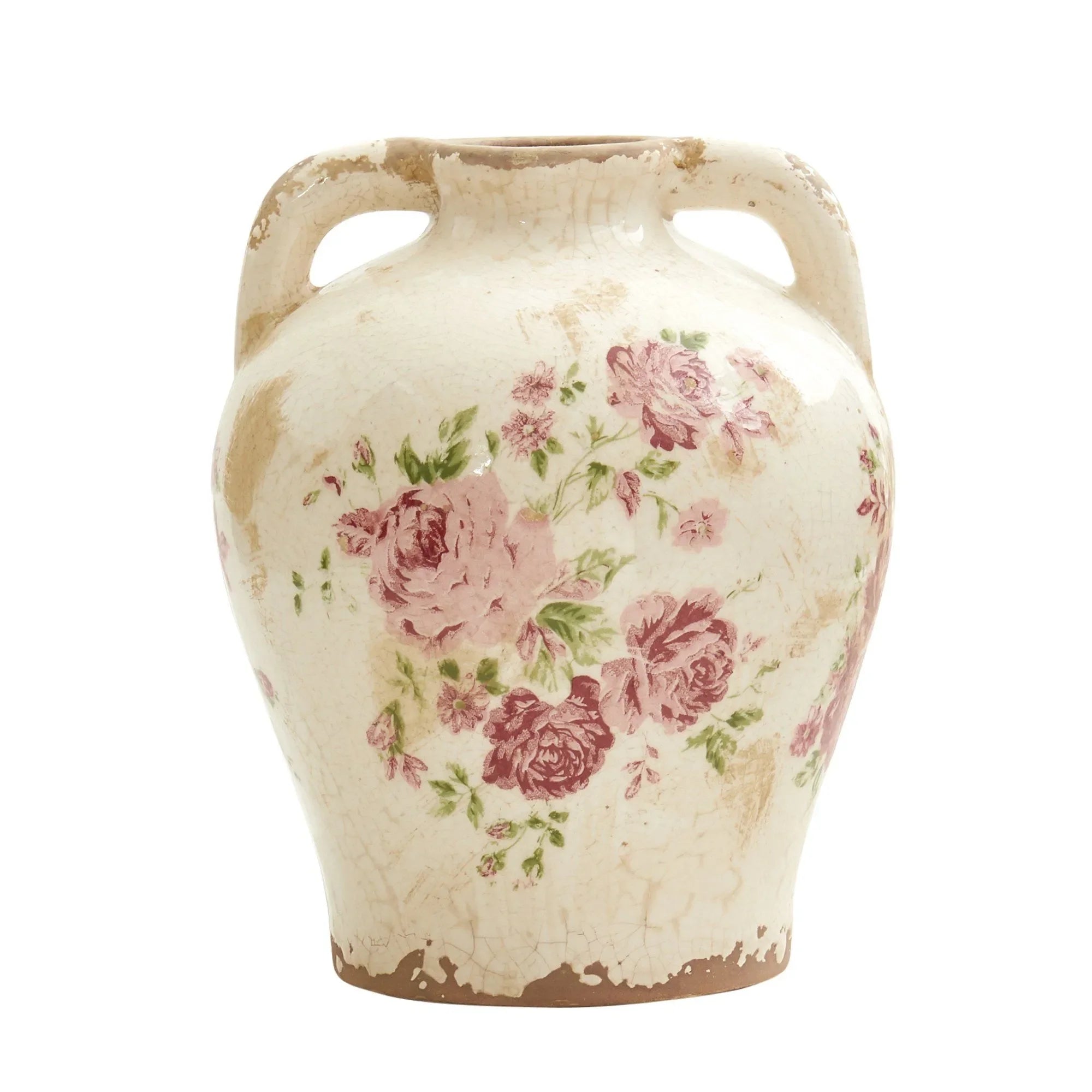 8” Tuscan Ceramic Floral Print Vase - The Mayfair Hall