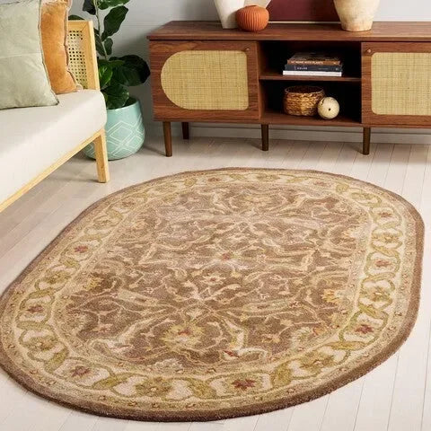 Antiquity Wool Rug in Brown and Gold - The Mayfair Hall