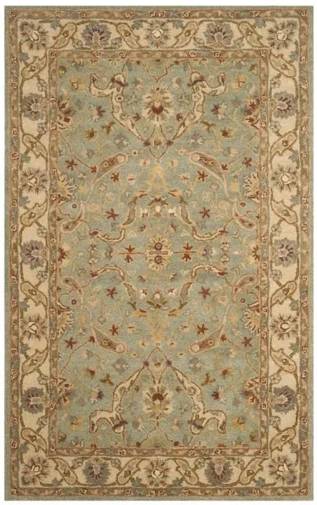 Antiquity Wool Rug in Teal and Beige - The Mayfair Hall