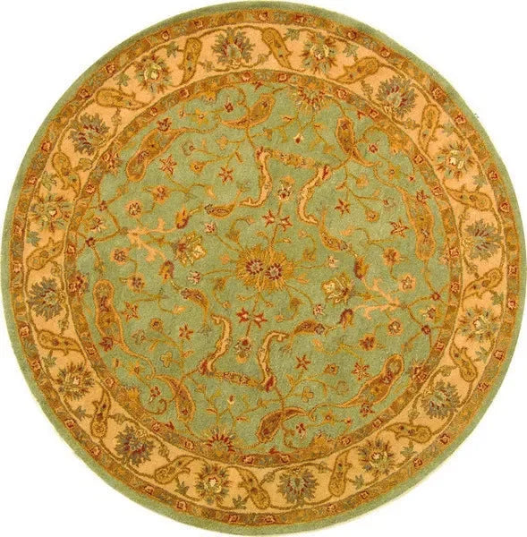 Antiquity Wool Rug in Teal and Beige - The Mayfair Hall