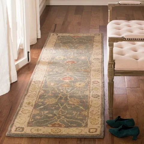 Antiquity Wool Rug in Blue and Ivory - The Mayfair Hall