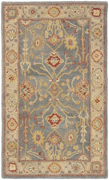 Antiquity Wool Rug in Blue and Ivory