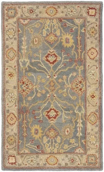Antiquity Wool Rug in Blue and Ivory - The Mayfair Hall