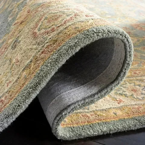 Antiquity Wool Rug in Blue and Ivory - The Mayfair Hall