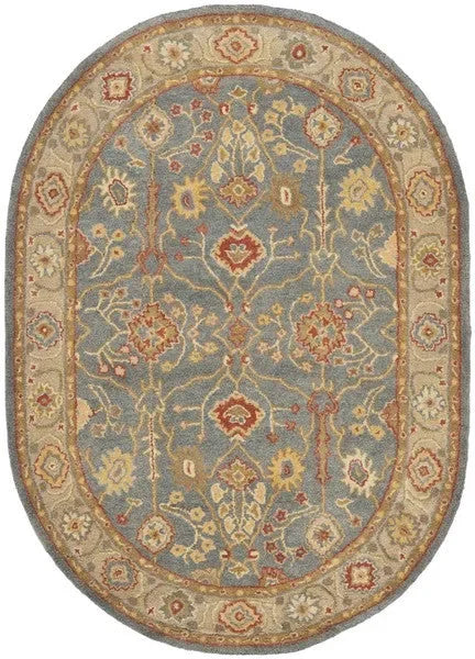 Antiquity Wool Rug in Blue and Ivory - The Mayfair Hall