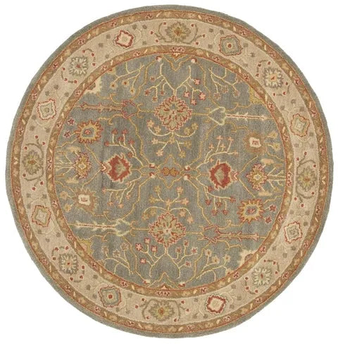 Antiquity Wool Rug in Blue and Ivory