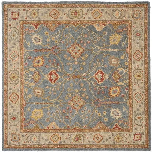 Antiquity Wool Rug in Blue and Ivory - The Mayfair Hall