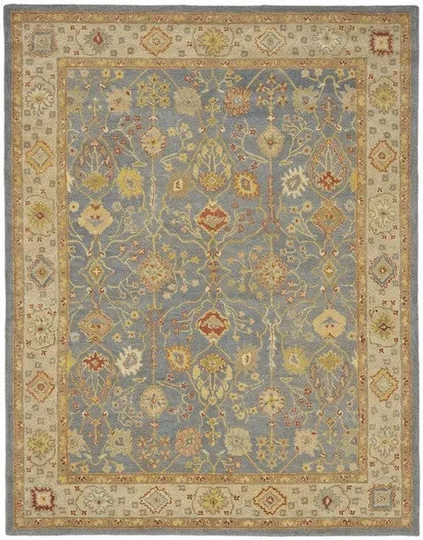 Antiquity Wool Rug in Blue and Ivory - The Mayfair Hall