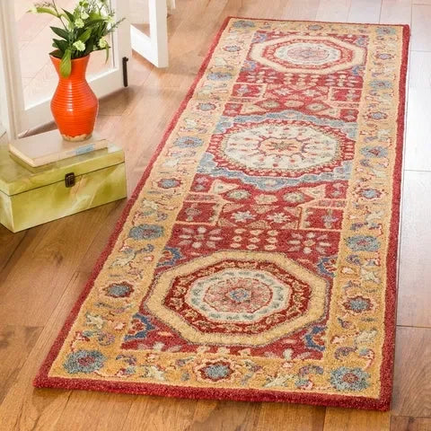 Antiquity Wool Rug in Red and Orange - The Mayfair Hall