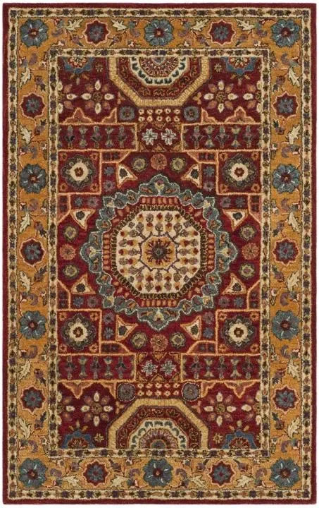 Antiquity Wool Rug in Red and Orange - The Mayfair Hall