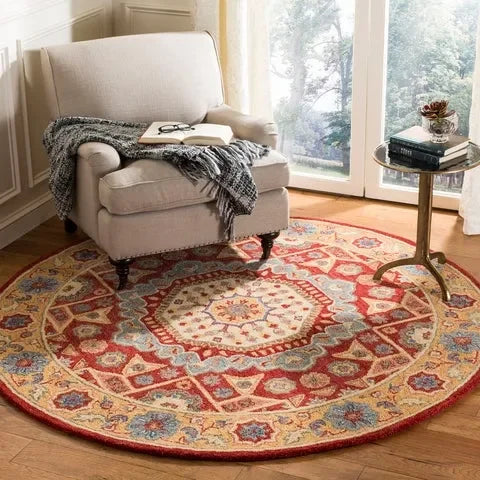 Antiquity Wool Rug in Red and Orange - The Mayfair Hall