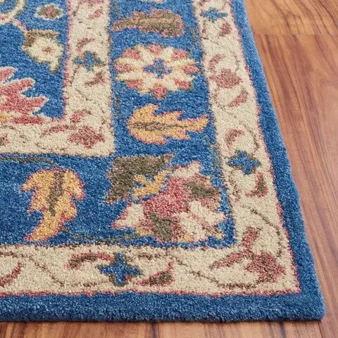 Antiquity Wool Rug in Navy and Beige - The Mayfair Hall