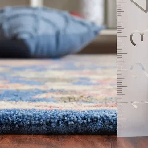 Antiquity Wool Rug in Navy and Beige - The Mayfair Hall