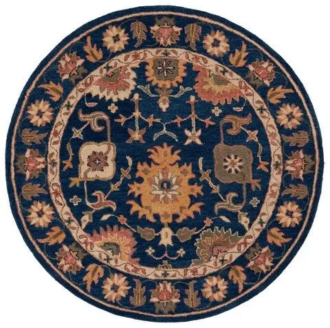 Antiquity Wool Rug in Navy and Beige - The Mayfair Hall