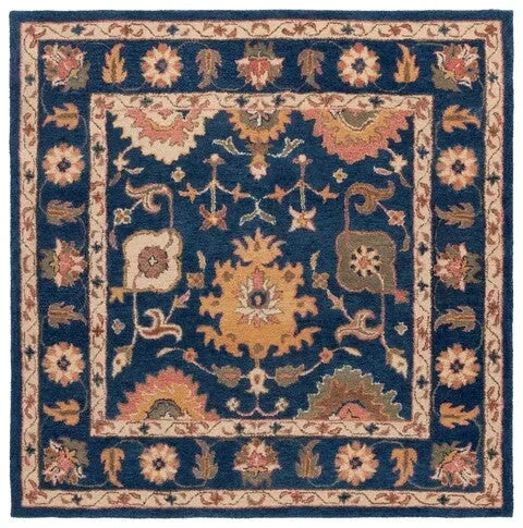 Antiquity Wool Rug in Navy and Beige - The Mayfair Hall