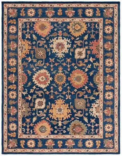 Antiquity Wool Rug in Navy and Beige - The Mayfair Hall