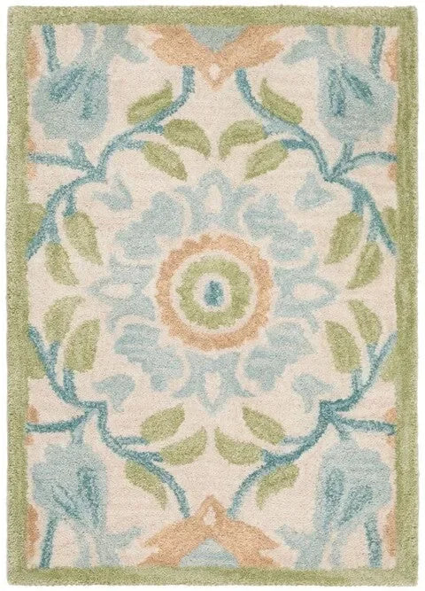 Antiquity Wool Rug in Ivory and Green - The Mayfair Hall