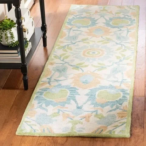 Antiquity Wool Rug in Ivory and Green - The Mayfair Hall