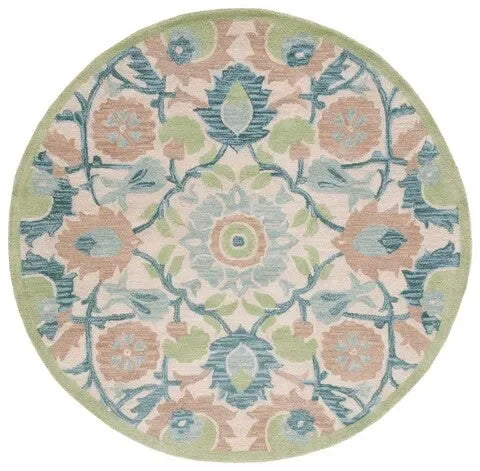Antiquity Wool Rug in Ivory and Green - The Mayfair Hall