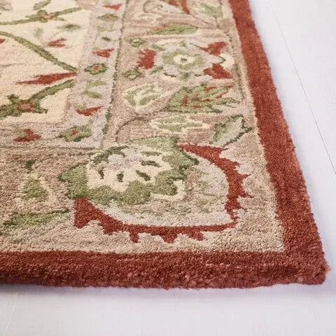 Antiquity Wool Rug in Rust and Ivory - The Mayfair Hall