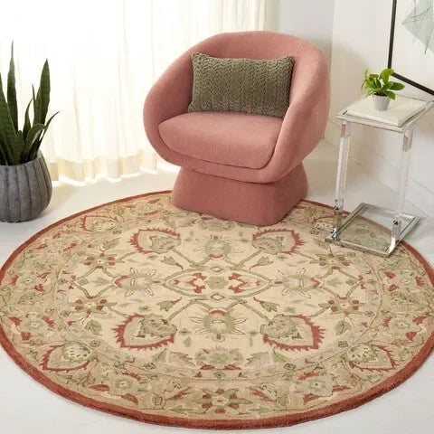 Antiquity Wool Rug in Rust and Ivory - The Mayfair Hall