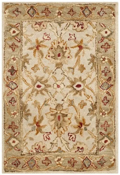 Antiquity Wool Rug in Gray Beige and Sage - The Mayfair Hall