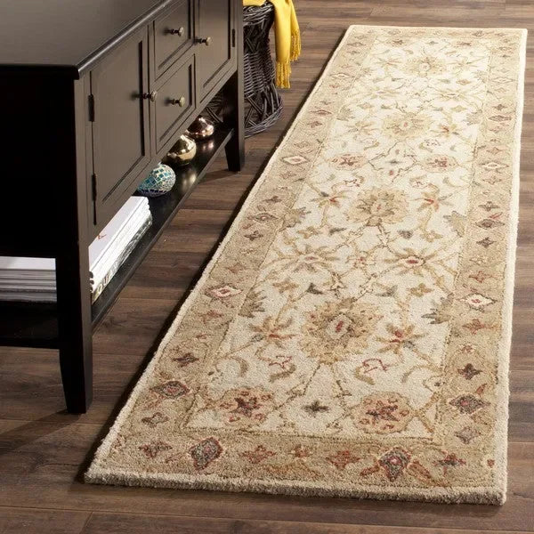 Antiquity Wool Rug in Gray Beige and Sage - The Mayfair Hall