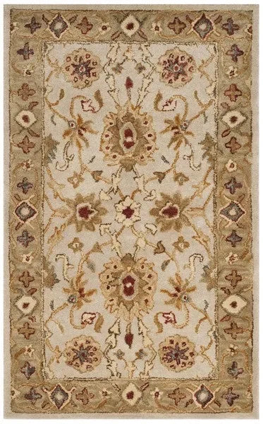 Antiquity Wool Rug in Gray Beige and Sage - The Mayfair Hall