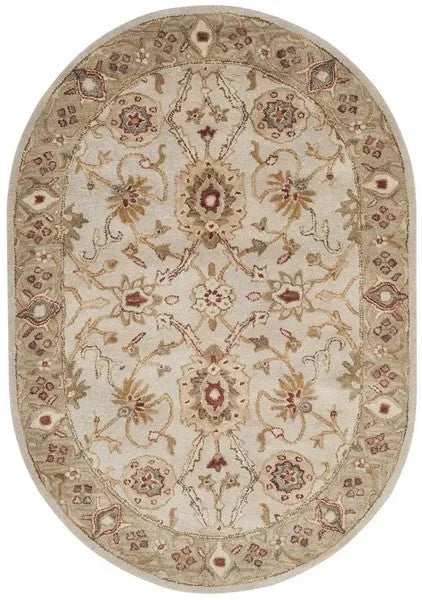 Antiquity Wool Rug in Gray Beige and Sage - The Mayfair Hall