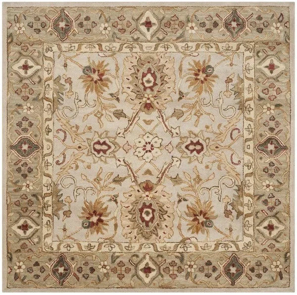 Antiquity Wool Rug in Gray Beige and Sage - The Mayfair Hall