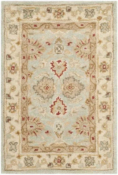 Antiquity Wool Rug in Gray Blue and Beige