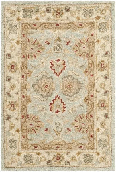 Antiquity Wool Rug in Gray Blue and Beige - The Mayfair Hall