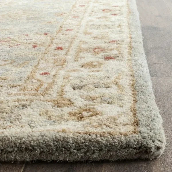 Antiquity Wool Rug in Gray Blue and Beige - The Mayfair Hall