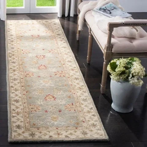 Antiquity Wool Rug in Gray Blue and Beige - The Mayfair Hall
