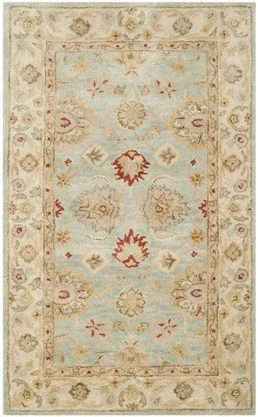 Antiquity Wool Rug in Gray Blue and Beige - The Mayfair Hall