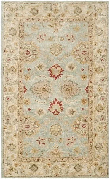 Antiquity Wool Rug in Gray Blue and Beige - The Mayfair Hall